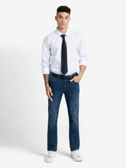 KENNETH.C Blue Slim-Fit Recycled Stretch Denim Jeans Back Pocket JEANS