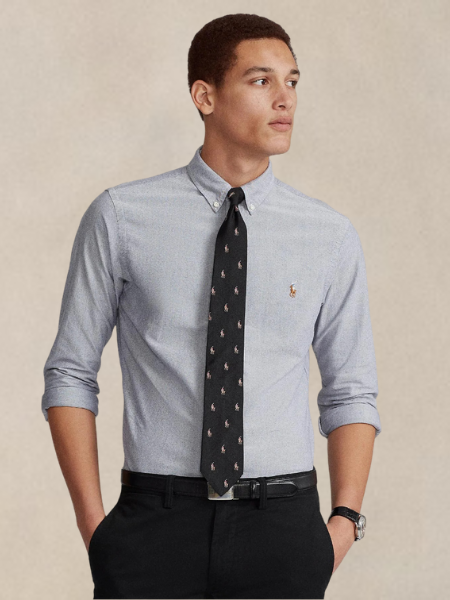 Polo Ralph Lauren Cotton Button-down (Full-Sleeve) - Heather Grey