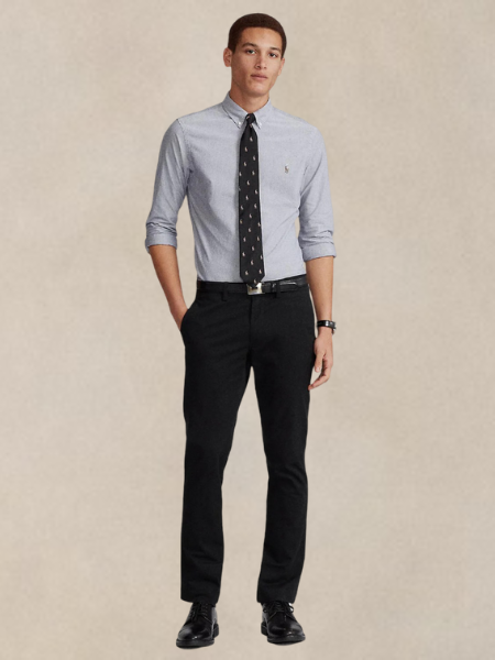 Polo Ralph Lauren Cotton Button-down (Full-Sleeve) - Heather Grey