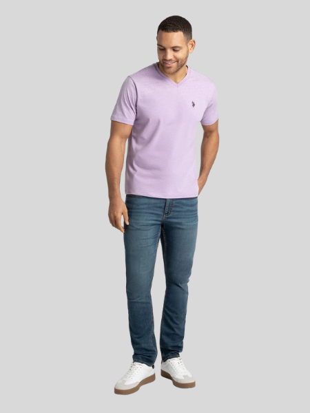 US POLO Assn. Men's Solid V-Neck Short Sleeve T-Shirt