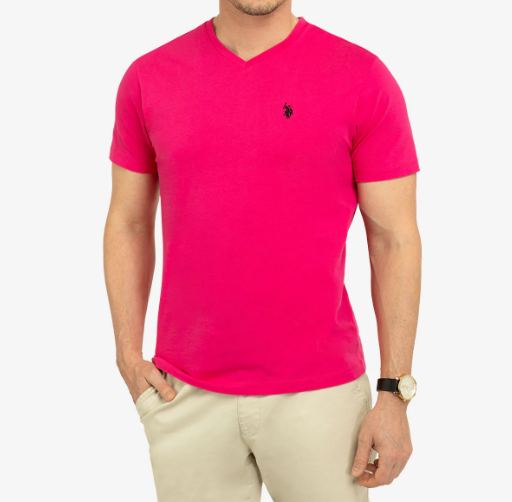 US POLO Assn. Men's Solid V-Neck Short Sleeve T-Shirt