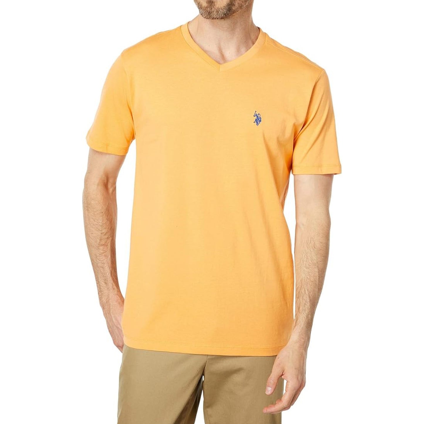 US POLO Assn. Men's Solid V-Neck Short Sleeve T-Shirt